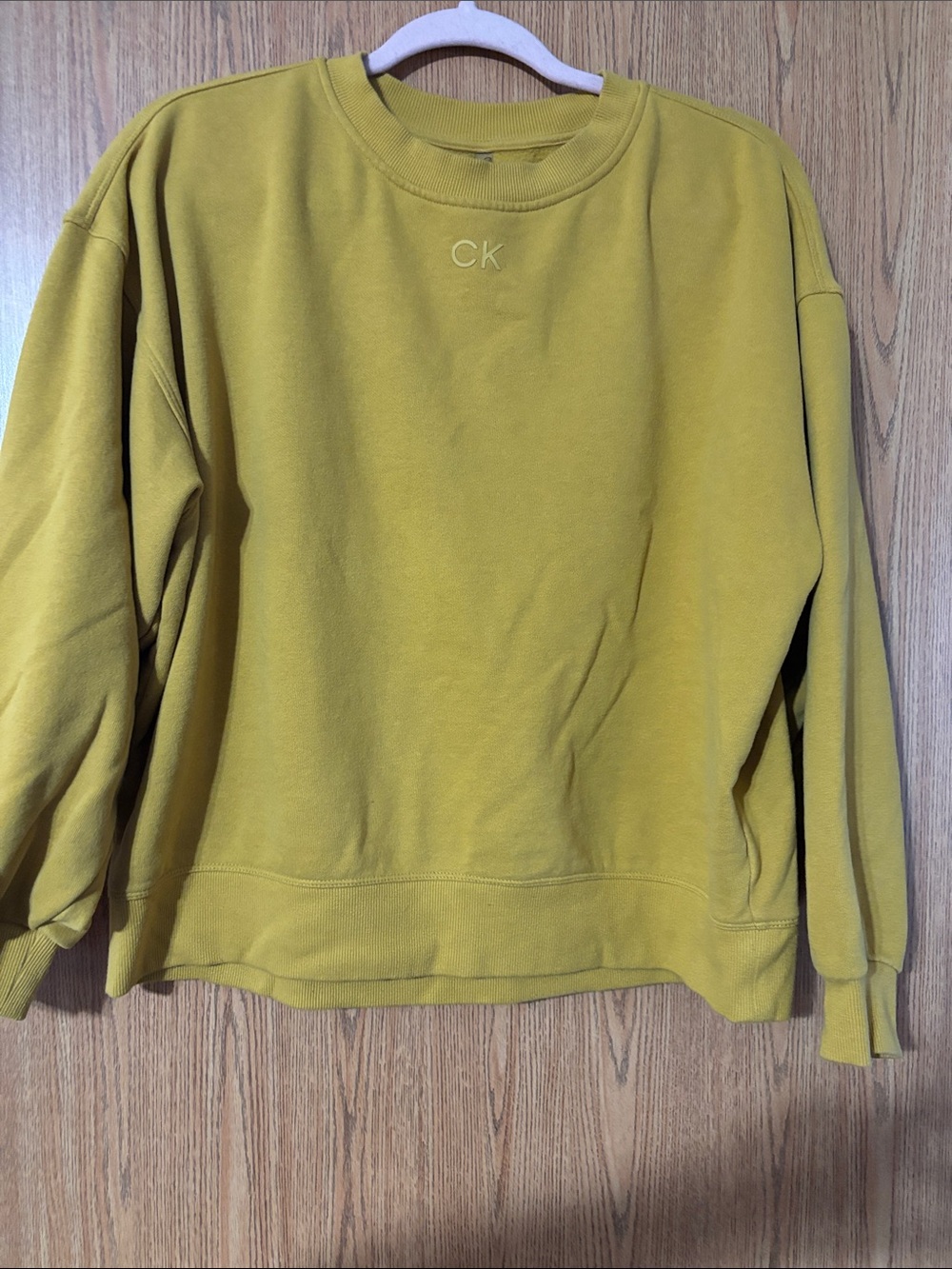 Calvin Klein Mustard Yellow Crewneck Sweatshirt - Women's